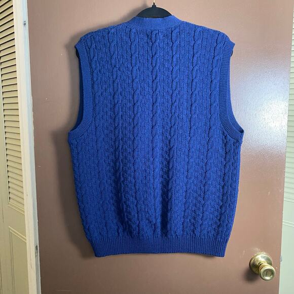 Vintage Pendleton Sz M Women's 100% Virgin Wool Sweater Vest Button Front Navy - Picture 7 of 8